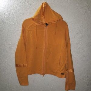 Athleta Sz L Women's Yellow Full Zip Hoodie Activewear Hooded Sweatshirt Fitness